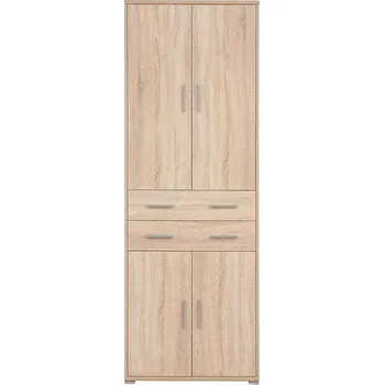 Šatní skříň Skříňka vysoká BRW Office - Black Red White - BRW Dub Sonoma 79x221 cm