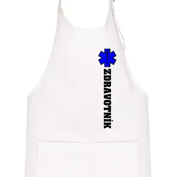 Kuchyňská zástěra Hvězda života - zdravotník - Dětská zástěra na vaření - Univerzální velikost ( Bílá )