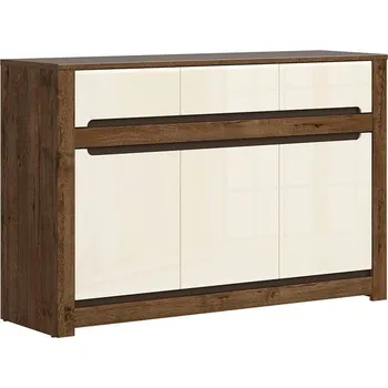 Komoda Komoda Ruso - Black Red White - BRW Dub April / Perlový Lesk 149x98.5 cm