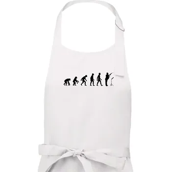 Kuchyňská zástěra Evoluce sbormistr z boku - Dámská zástěra na vaření - Univerzální velikost ( Bílá )