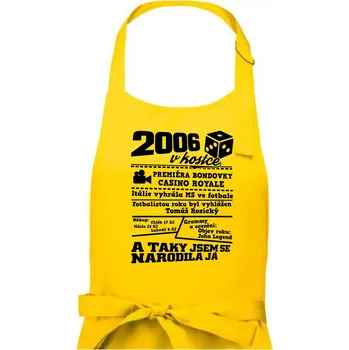Kuchyňská zástěra 2006 v kostce - Dámská zástěra na vaření - Univerzální velikost ( Žlutá )