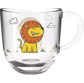 Sklenice Dětská sklenička s uchem 280 ml, lev