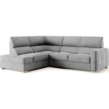 Sedací souprava Rohová sedací souprava levá pro každodenní spaní s mechanismem rozkládání typu delfín a úložným prostorem na lůžkoviny Leonardo - Bydgoskie Meble adore ifc2394, Přírodní Buk 254x98 cm