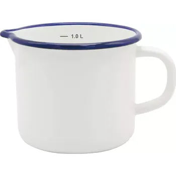Konvička na mléko Konvička na mléko smaltovaná 1 l, bílá/modrá