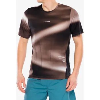 Rychleschnoucí triko Salomon Shakeout Core S/S Tee GFX - coffee