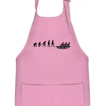 Kuchyňská zástěra Evoluce veslování 3 lidi - Dětská zástěra na vaření - Univerzální velikost ( Růžová )