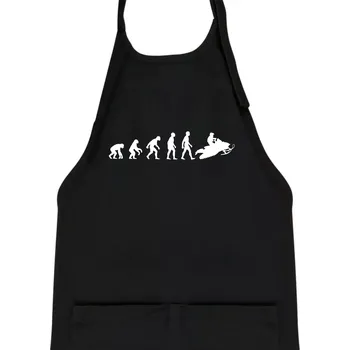 Kuchyňská zástěra Evoluce skútr - Dětská zástěra na vaření - Univerzální velikost ( Černá )