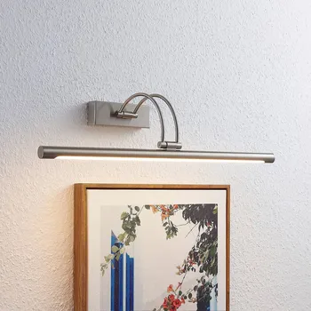 Lampička Obrazové svítidlo Lucande LED Dimitrij, nikl, kov, 54 cm - Výška nástěnného držáku 8 cm matný nikl LED 10,8 W celkem - Doprava zdarma