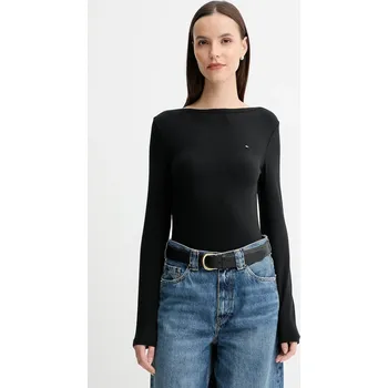 Pánské tričko Tričko s dlouhým rukávem Tommy Hilfiger černá barva, WW0WW47309 99X, vel. L