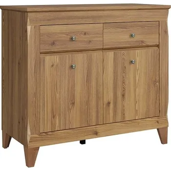 Komoda Komoda Bergen - Black Red White - BRW Modřín Sibiu Zlatý 110x98 cm