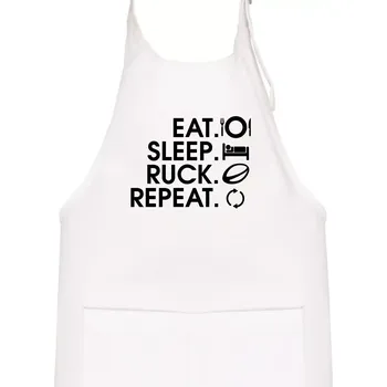 Kuchyňská zástěra Eat sleep Rugby - Dětská zástěra na vaření - Univerzální velikost ( Bílá )