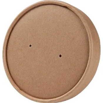 Jednorázové nádobí Víčko kulaté papírové k misce 230 - 460 ml EKO (50 ks)