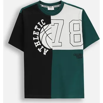 Chlapecké tričko Dětské bavlněné tričko Coccodrillo zelená barva, s potiskem, ACADEMY BOY JUNIOR ZC5143201ABJ 77X, vel. 134