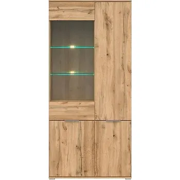 Knihovna Vitrína Zele - Black Red White - BRW Dub Wotan 90x195 cm