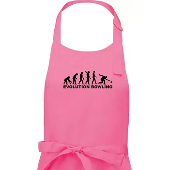 Kuchyňská zástěra Evoluce bowling - Dámská zástěra na vaření - Univerzální velikost ( Růžová )