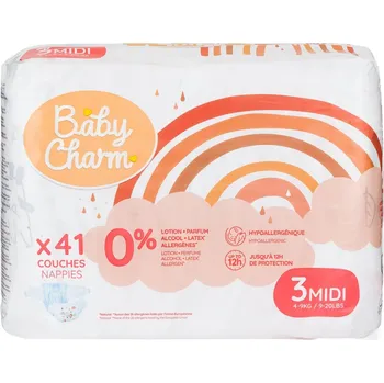 Přebalování Baby Charm Jednorázové plenky super dry flex 3 midi (4–9 kg)