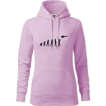 Dámská mikina Evoluce modeláře - Mikina dámská Cape s kapucí - XS ( Orchid )