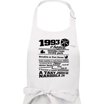 Kuchyňská zástěra 1993 v kostce - Dámská zástěra na vaření - Univerzální velikost ( Bílá )
