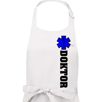 Kuchyňská zástěra Hvězda života - doktor - Pánská zástěra na vaření - Univerzální velikost ( Bílá )