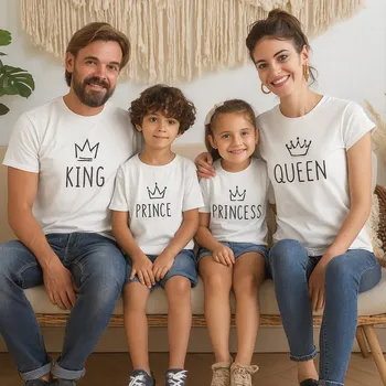 Kojenecká souprava Trička pro celou rodinu KING/QUEEN/PRINCESS/PRINCE Barva: Bílá, Velikost: Pro holčičku: 53-60 (0-3 měsíců)