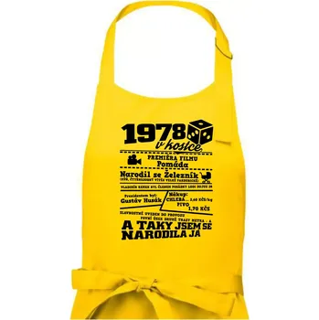 Kuchyňská zástěra 1978 v kostce - Dámská zástěra na vaření - Univerzální velikost ( Žlutá )