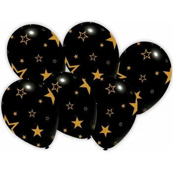 Alvarak Balónky Černé s hvězdami 7ks