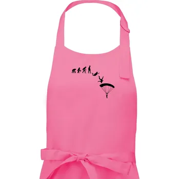 Kuchyňská zástěra Evoluce parašutista seskok - Dámská zástěra na vaření - Univerzální velikost ( Růžová )