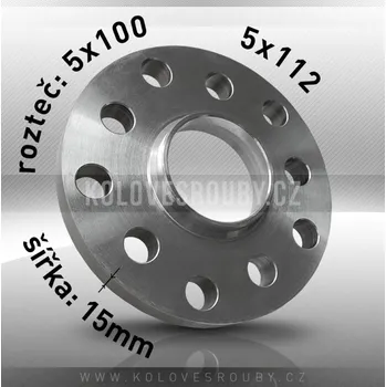 Tuning TSS Podložka pod kola, šíře 15mm, rozteč 5x112 - průchozí, 1ks G