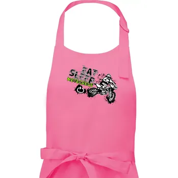 Kuchyňská zástěra Eat Sleep Motocross - Dámská zástěra na vaření - Univerzální velikost ( Růžová )