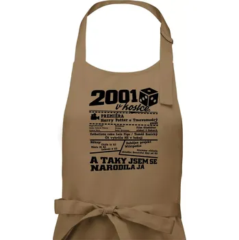 Kuchyňská zástěra 2001 v kostce - Dámská zástěra na vaření - Univerzální velikost ( Cappuccino )