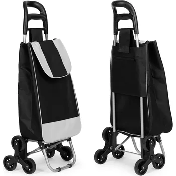 Nákupní košík MODERNHOME Nákupní košík, 25l taška, 6 koleček, kovový rám, černý ModernHome
