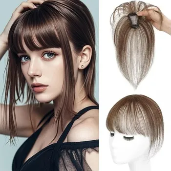 Čelenka Příčesek Piashow se sponou, One Piece Bangs Hairpiece pravé vlasy, Clip in Bangs pravé vlasy,
