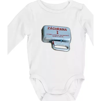 Kojenecké oblečení Záchranná brzda vlak - Body kojenecké s dlouhým rukávem - Dlouhý r. do 3 měs ( Bílá )