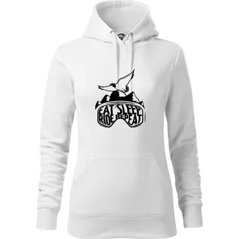 Dámská mikina Eat sleep ride repeat - hory - Mikina dámská Cape s kapucí - M ( Bílá )