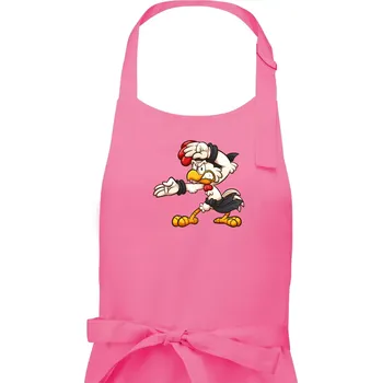 Kuchyňská zástěra Kohout karatista - Dámská zástěra na vaření - Univerzální velikost ( Růžová )