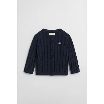 Pánský svetr KARDIGAN GANT SHIELD COTTON CABLE CARDIGAN EVENING BLUE