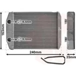 Výměník tepla, vnitřní vytápění VAN WEZEL 15006014
