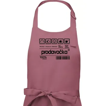 Kuchyňská zástěra Čárový kód - Prodavačka - Dámská zástěra na vaření - Univerzální velikost ( Starorůžová )