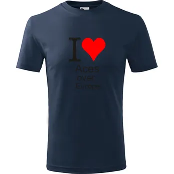 Chlapecké tričko Tmavě modré dětské tričko I love Aces over Europe - barva tmavě modrá - velikost 12let