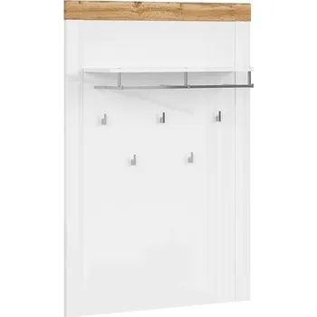 Věšák Věšák Holten - Black Red White - BRW Bílá / Dub Wotan / Bílý Lesk 92.5x132 cm