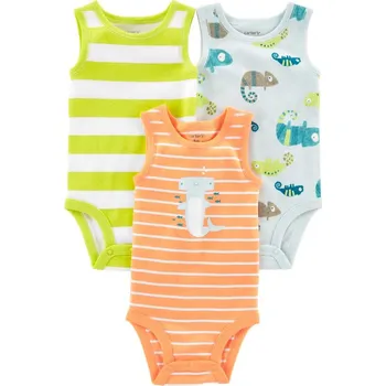 Kojenecký body CARTERS CARTER'S Body bez rukávů Stripes Animals kluk 3ks NB/vel. 56