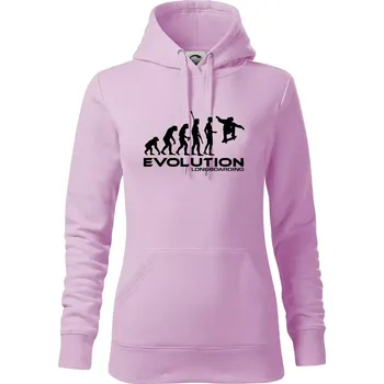Dámská mikina Evoluce longboard jump - Mikina dámská Cape s kapucí - XS ( Orchid )