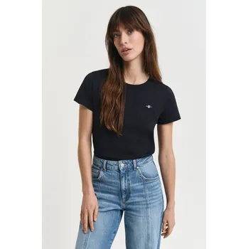 Dámské tričko TRIČKO GANT REG SHIELD SS T-SHIRT BLACK