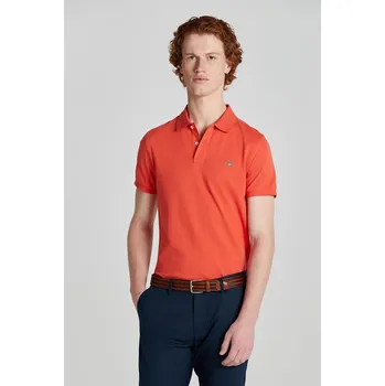 Pánská košile POLOKOŠILE GANT SLIM SHIELD SS PIQUE POLO BURNT ORANGE