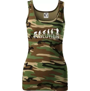 Dámské tričko Evoluce civilizace - Dámské Maskáčové tílko - M ( Hnědý maskáč )