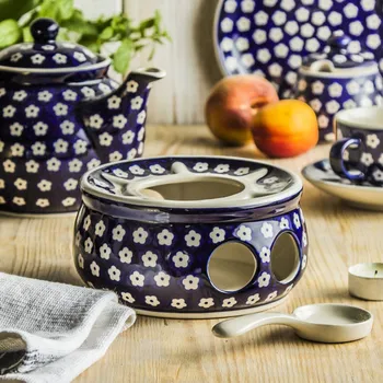 Konvice na čaj Keramický ohřívač čaje se lžičkou Manufaktura Bolesławiec - dec. 070M