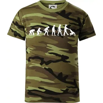 Chlapecké oblečení Evoluce tatínek - Dětské maskáčové triko - 122 cm/6 let ( Zelený maskáč )