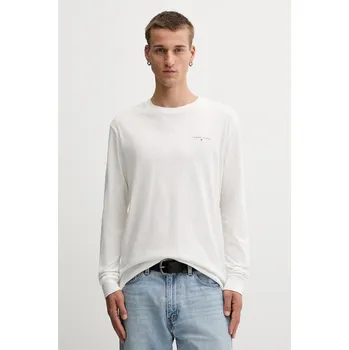 Bavlněné tričko s dlouhým rukávem Tommy Jeans DM0DM21594 béžová 01X, vel. XL