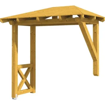 Stříška nad vchodové dveře Vchodová stříška Skanholz Wismar 3, 258x126 cm světlý dub