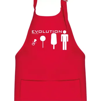 Kuchyňská zástěra Evoluce ženy - Dětská zástěra na vaření - Univerzální velikost ( Červená )